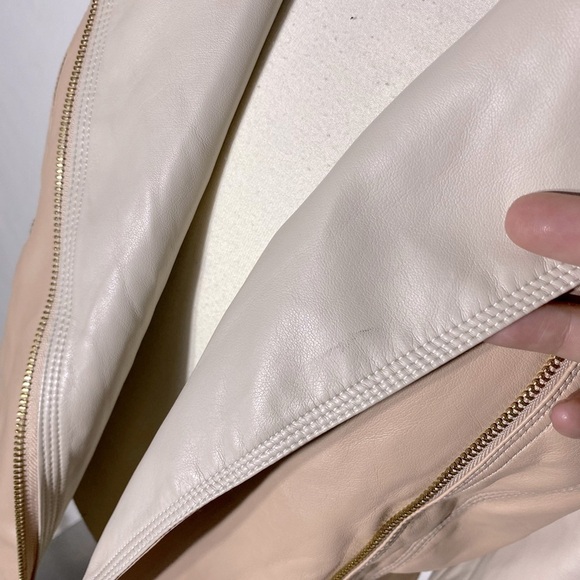 Buffalo Ivory Blush Beige Faux Leather Moto Style Jacket M - Picture 11 of 14